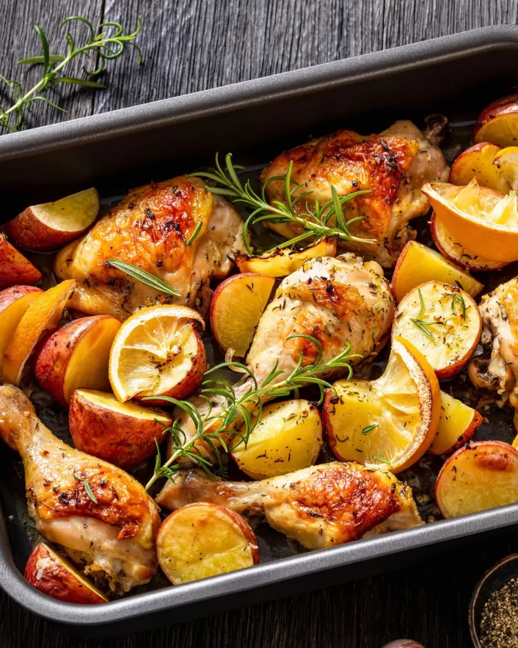 Potatoes and Whole Chicken